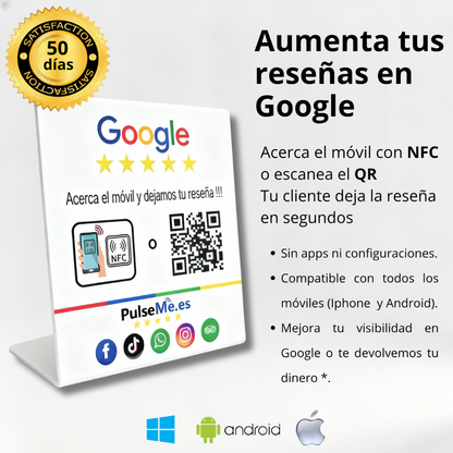 Pulseme® Soporte NFC+QR. Sin Cuotas.