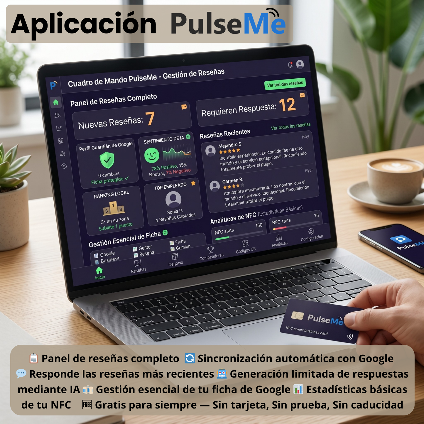 Pulseme Soporte Acrílico Rosa NFC+QR Premium. Sin Cuotas.