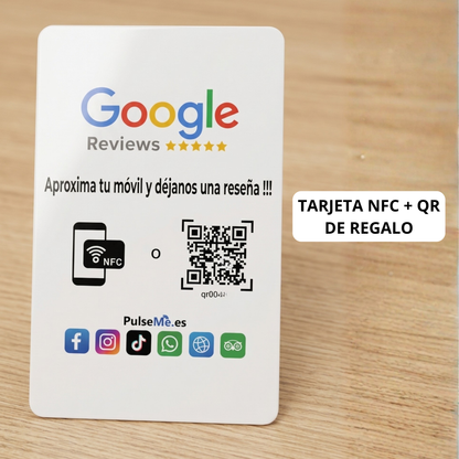 Pulseme Soporte Acrílico NFC+QR Premium. Con tarjeta NFC + QR. Sin Cuotas.