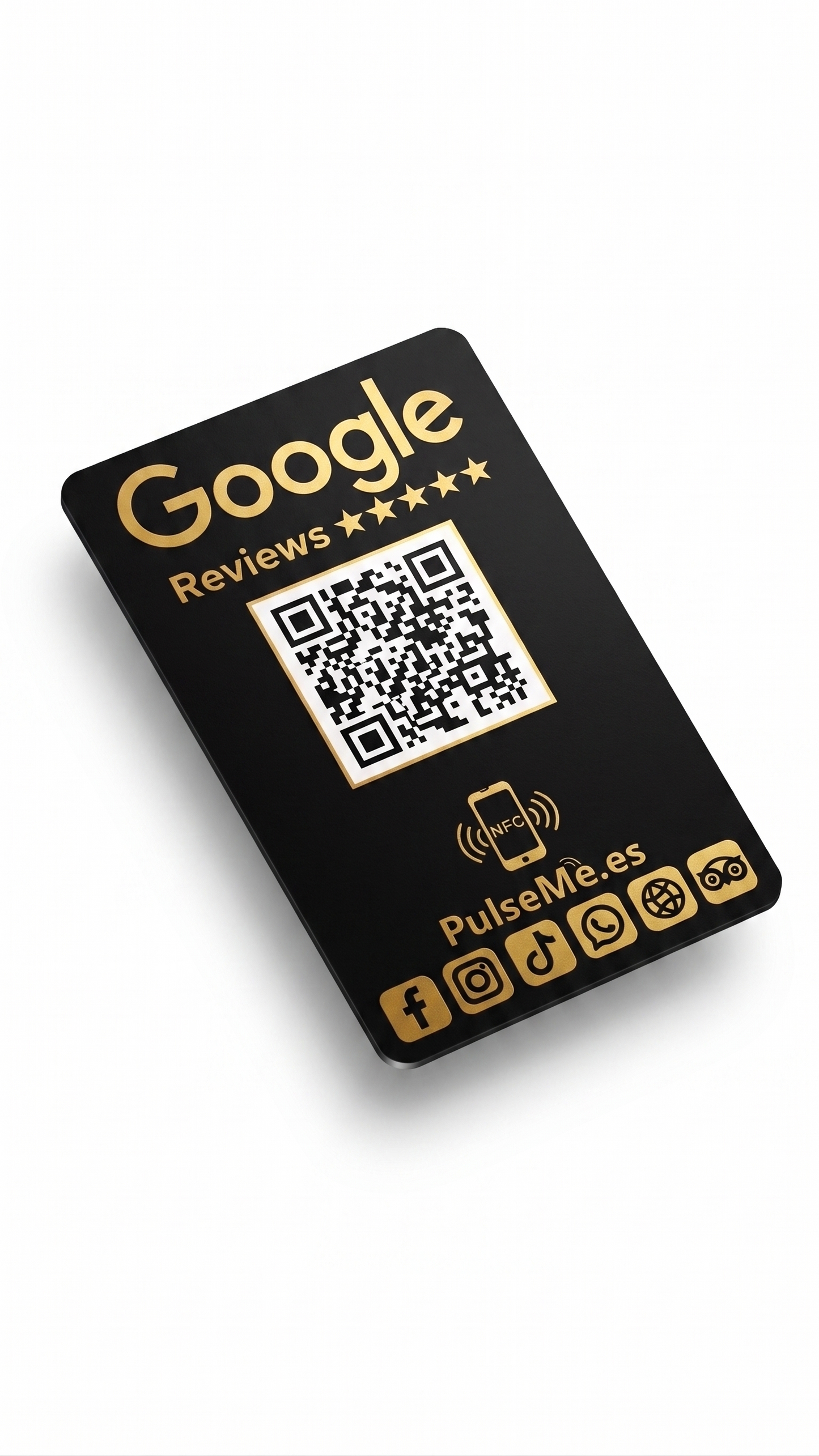 Pulseme® Tarjeta NFC +QR Negra. Sin Cuotas.