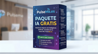 Pulseme® Tarjeta NFC +QR Negra. Sin Cuotas.