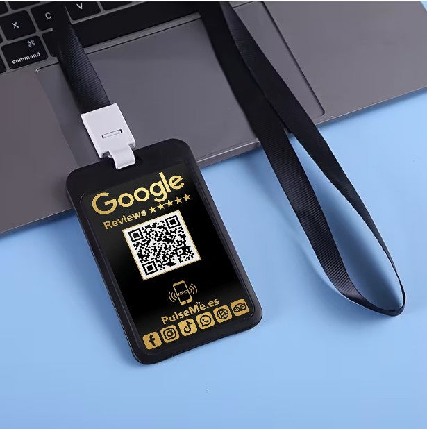 Pulseme® Tarjeta NFC +QR Negra. Sin Cuotas.